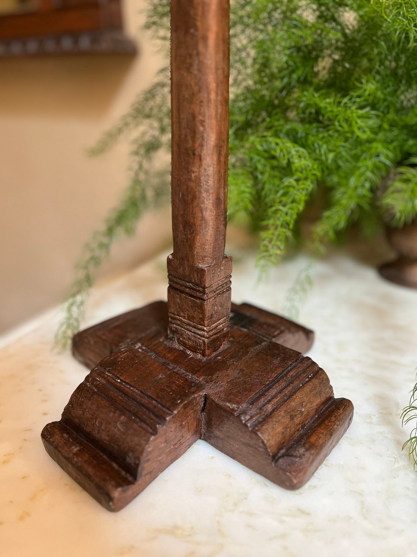 Vintage Teak Wood Designer  Candle Stand