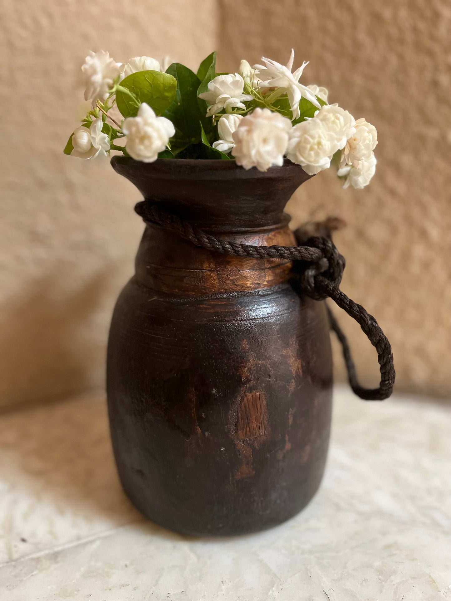 Wood Old Flower Pot