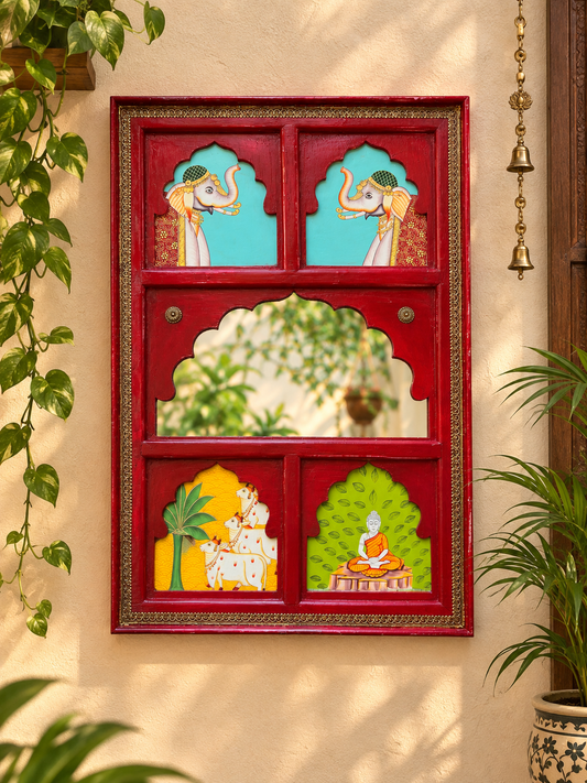 Painted Jharokha Mirror
