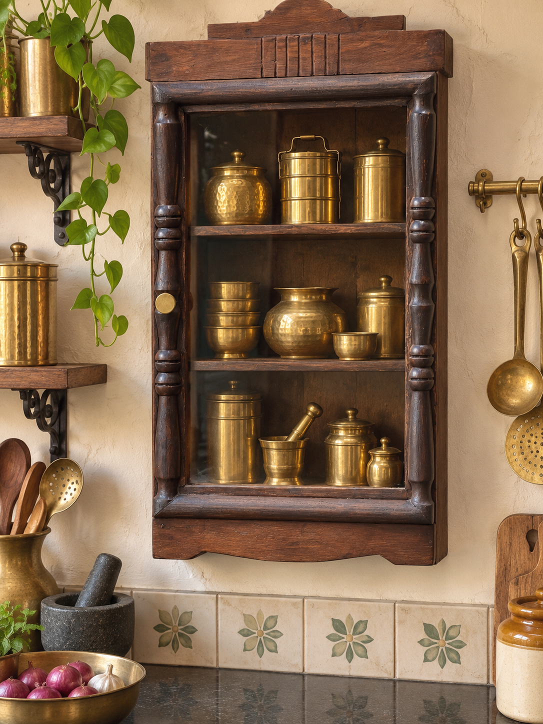 Vintage Glass Wall Cabinet￼