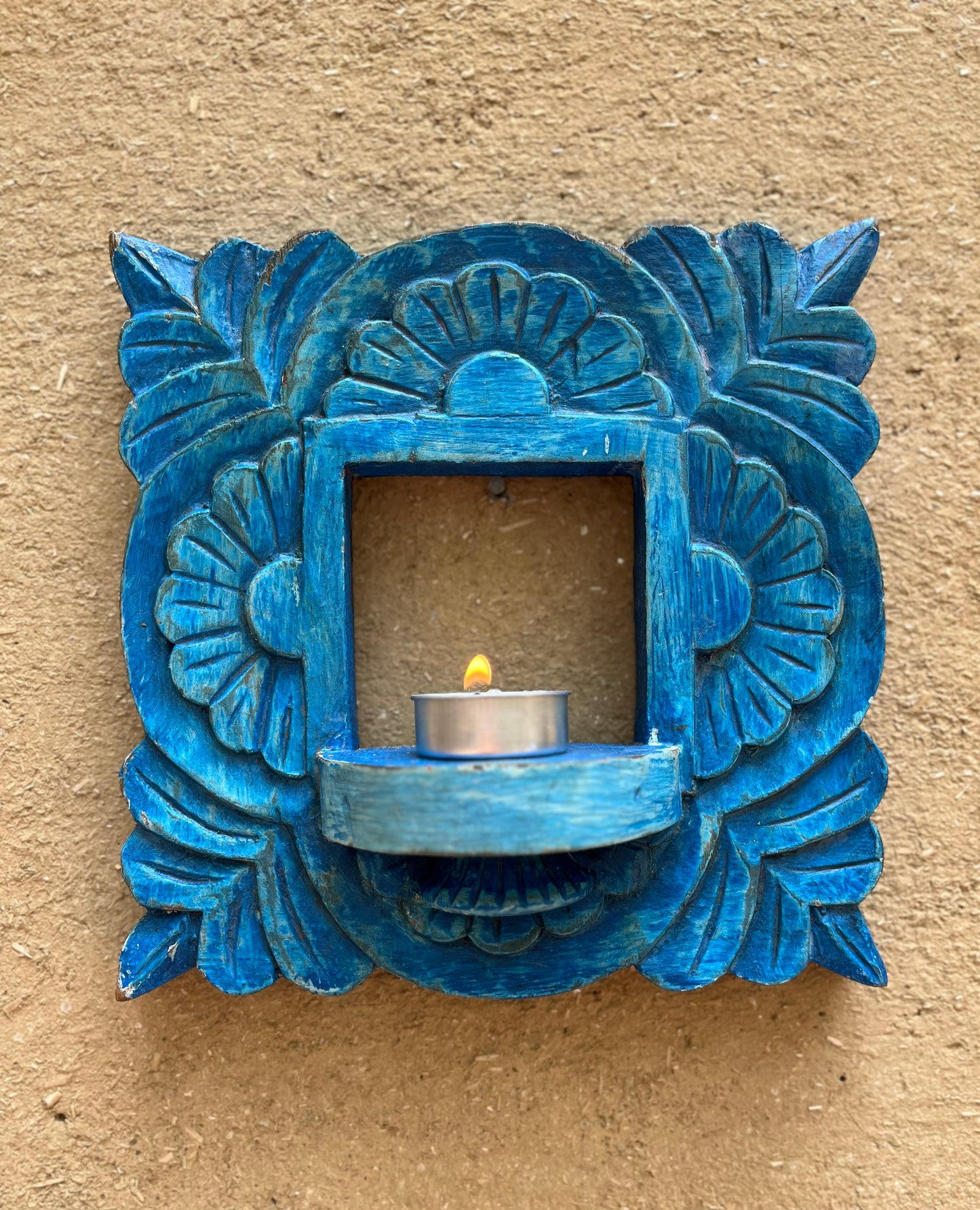 Wooden Blue Jharokha