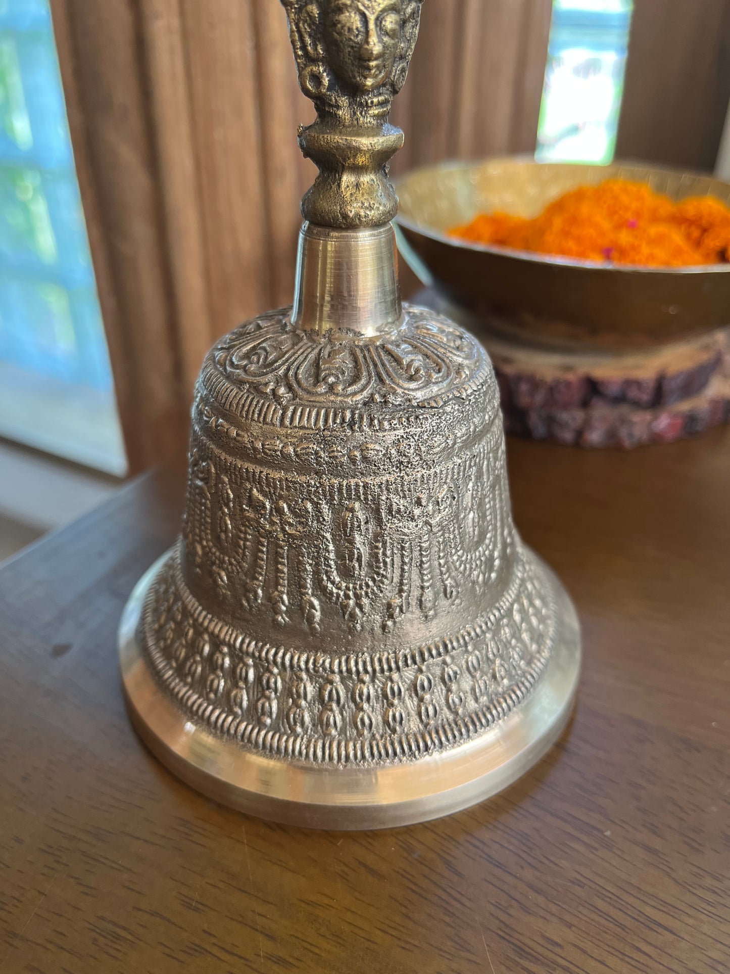Brass 5 inch Tibetan Buddhist Bell for medition