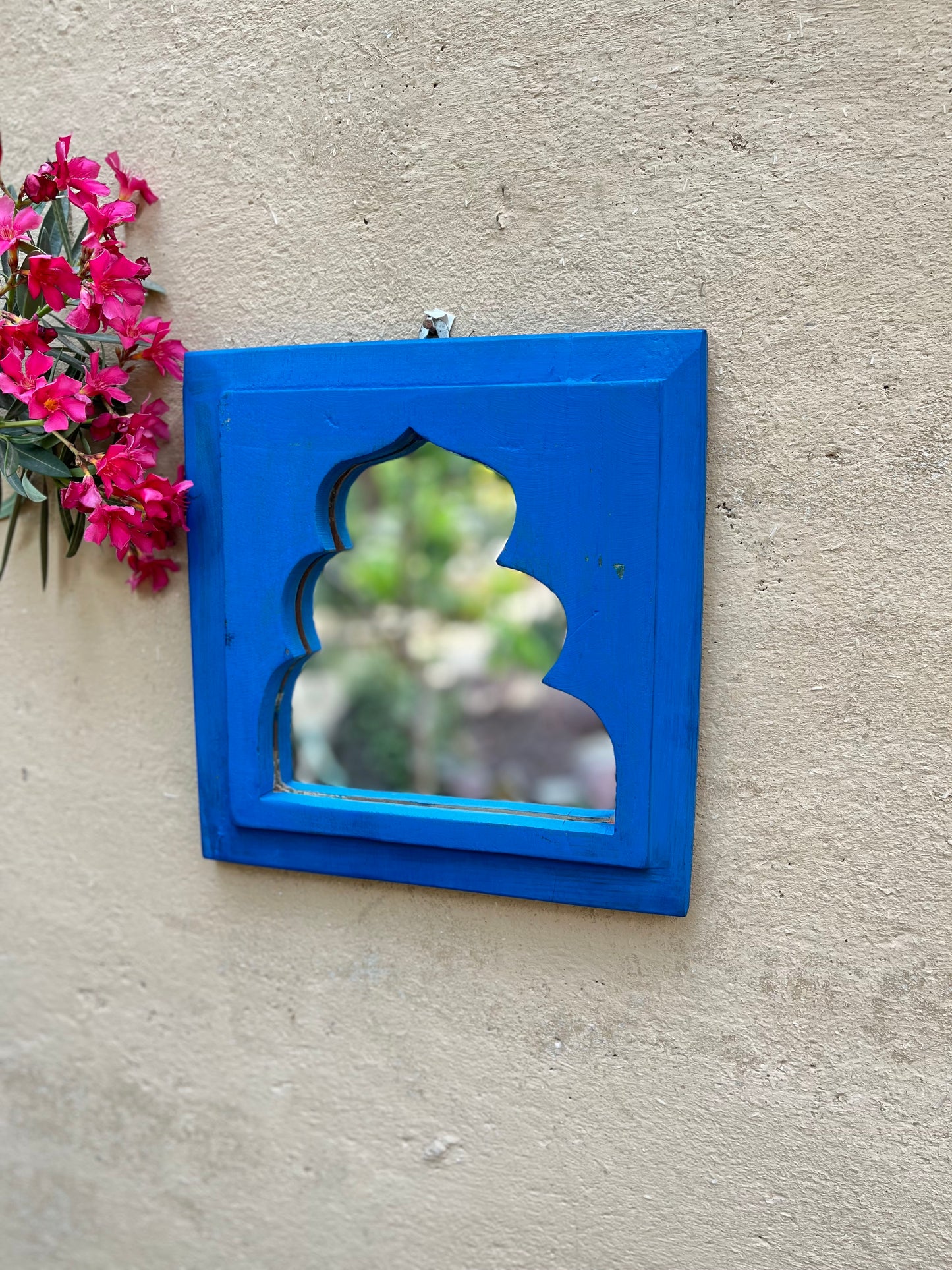 Hand Painted Blue Arch mirror