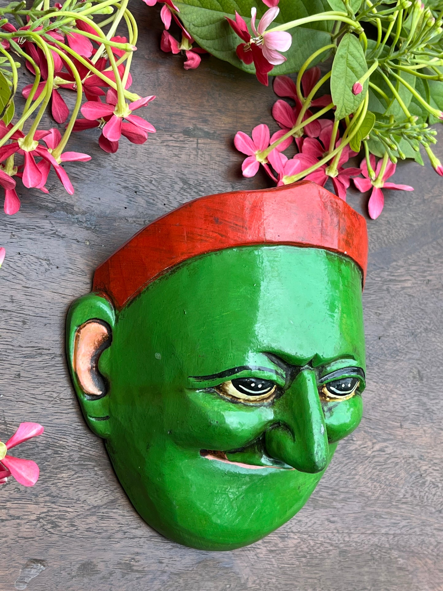Green Hand Painted Mask
