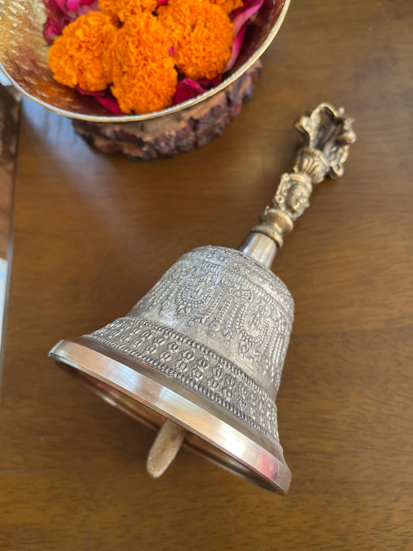 Brass 5 inch Tibetan Buddhist Bell for medition