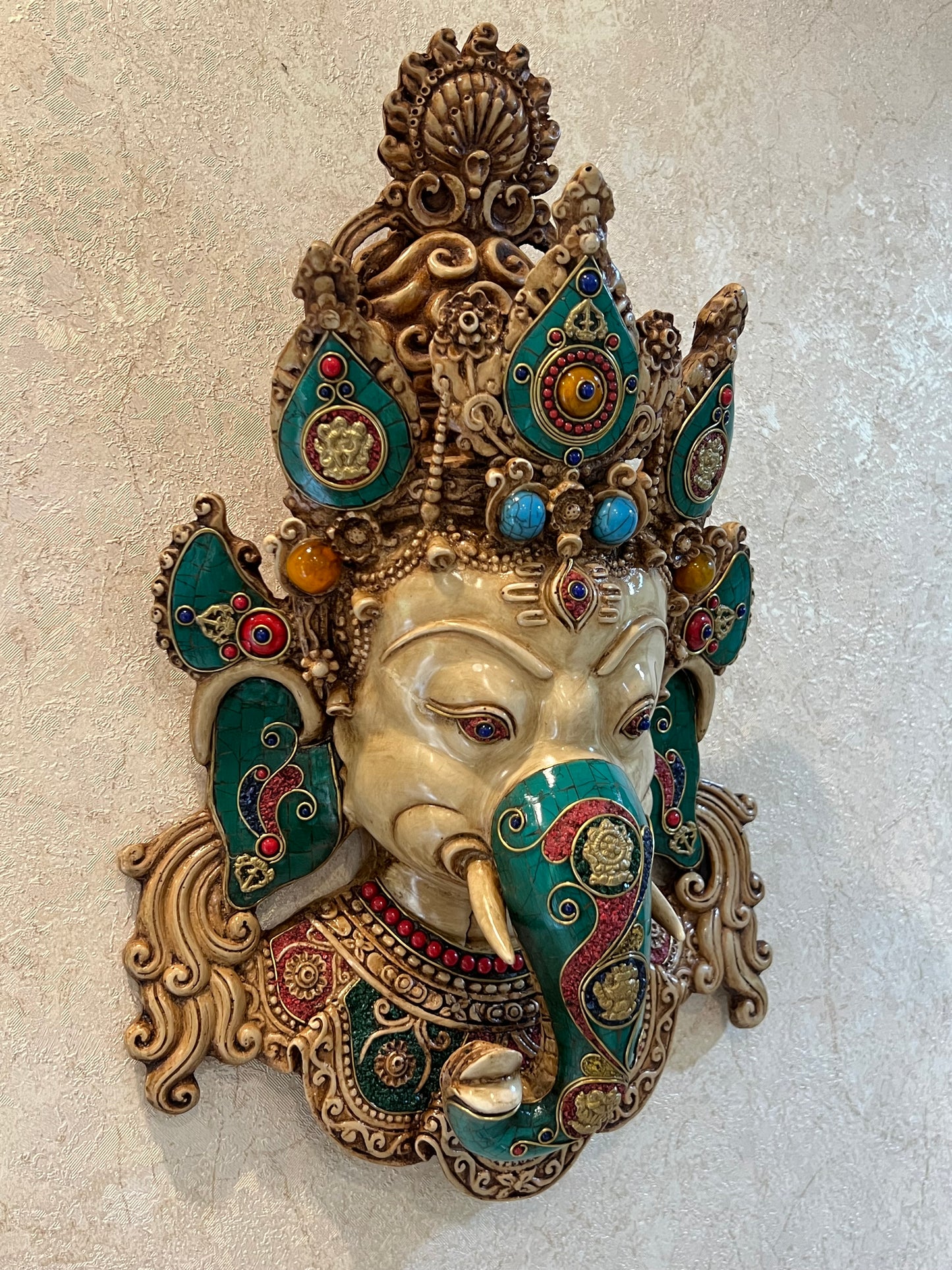 Divine Ganesha Gem Stone Mask