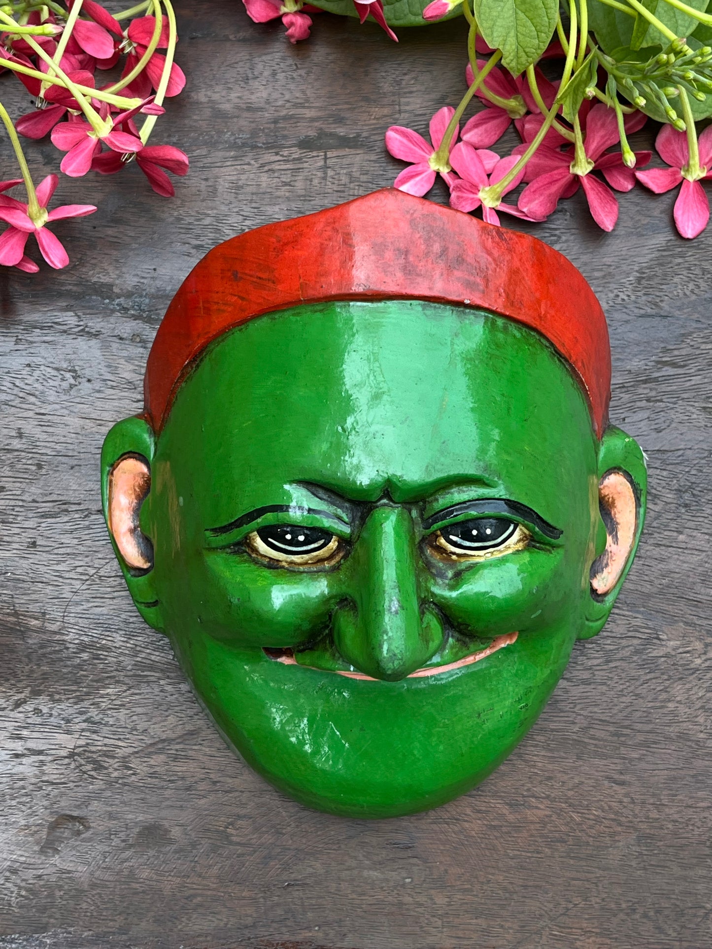 Green Hand Painted Mask
