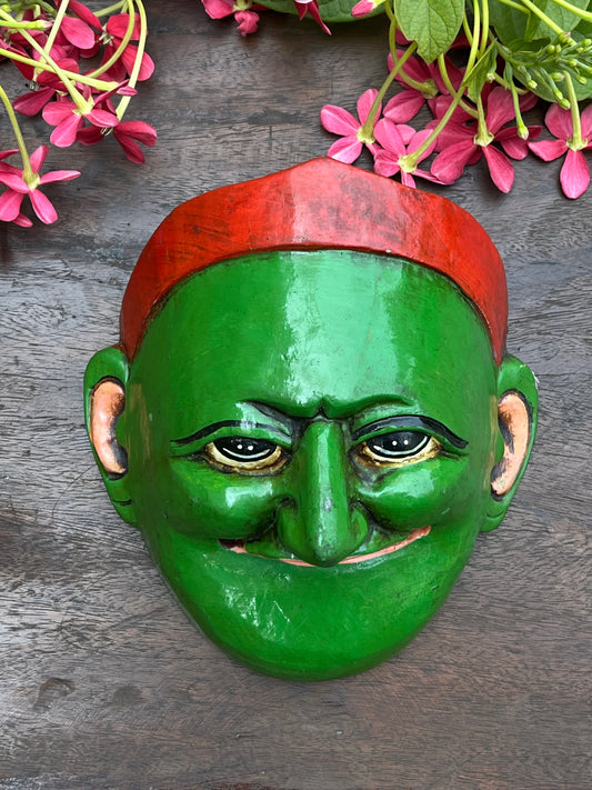 Green Hand Painted Mask