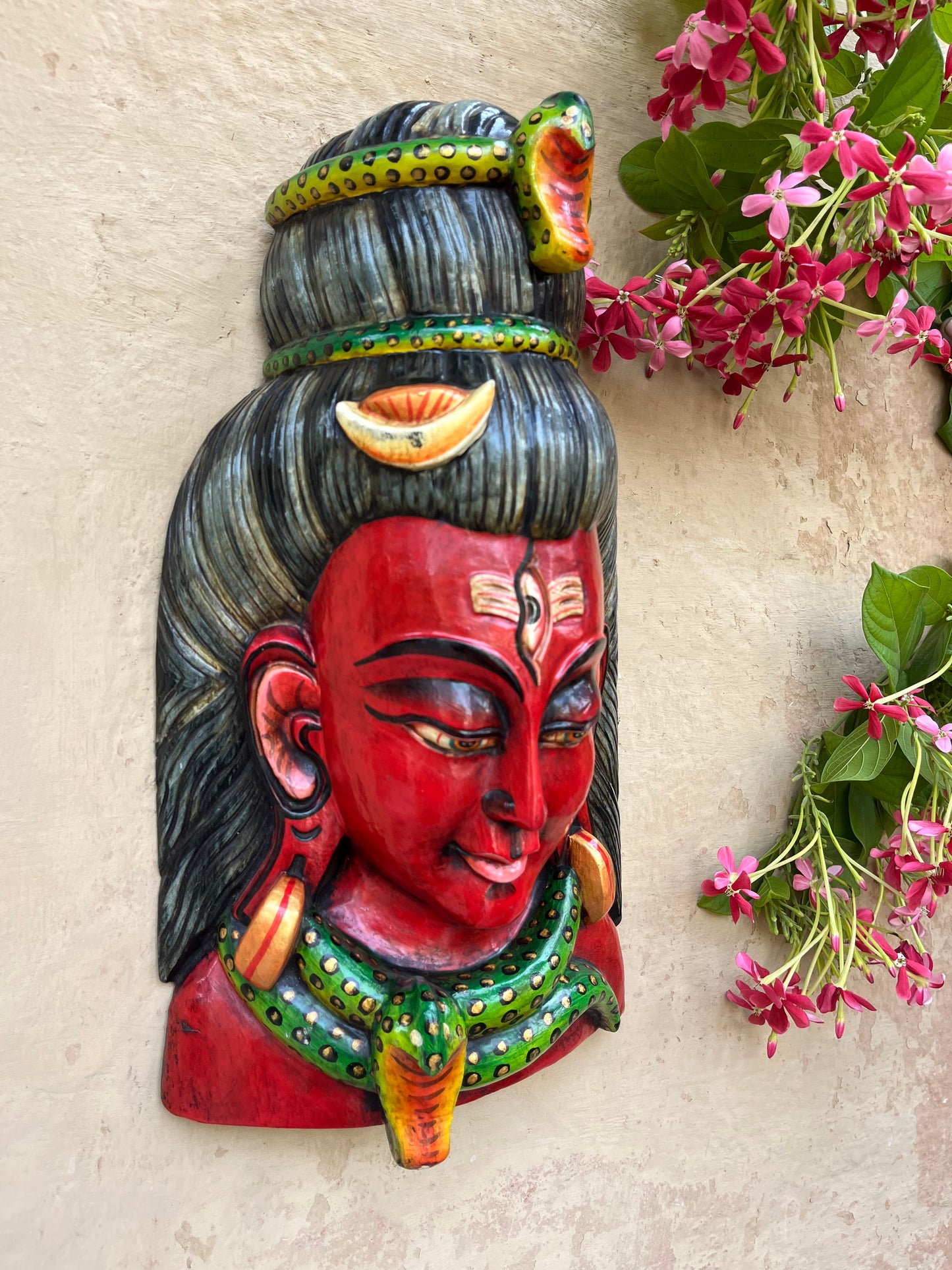 Wood Divine Shiva Mask