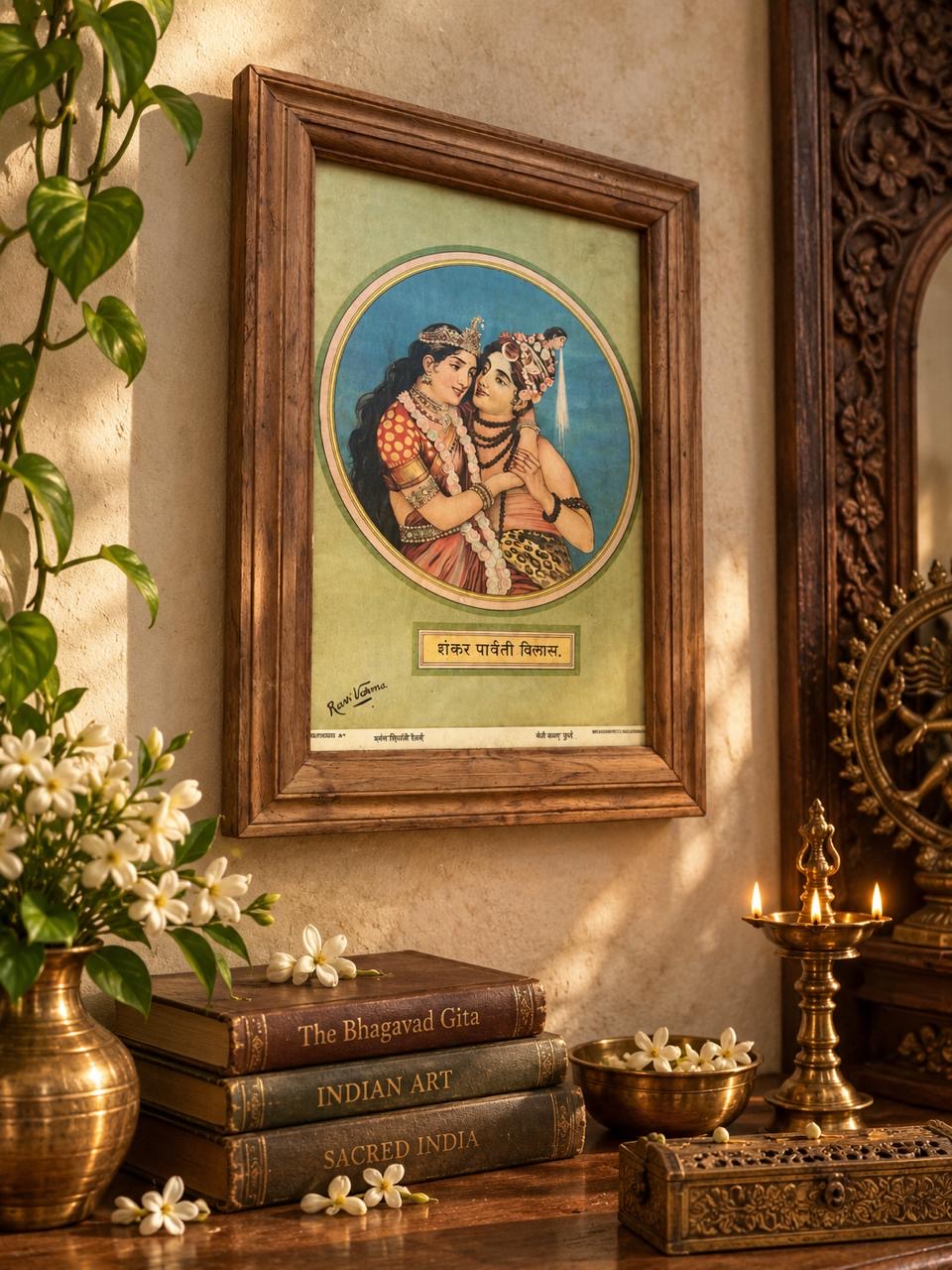 Shiva  & Parvati Painting