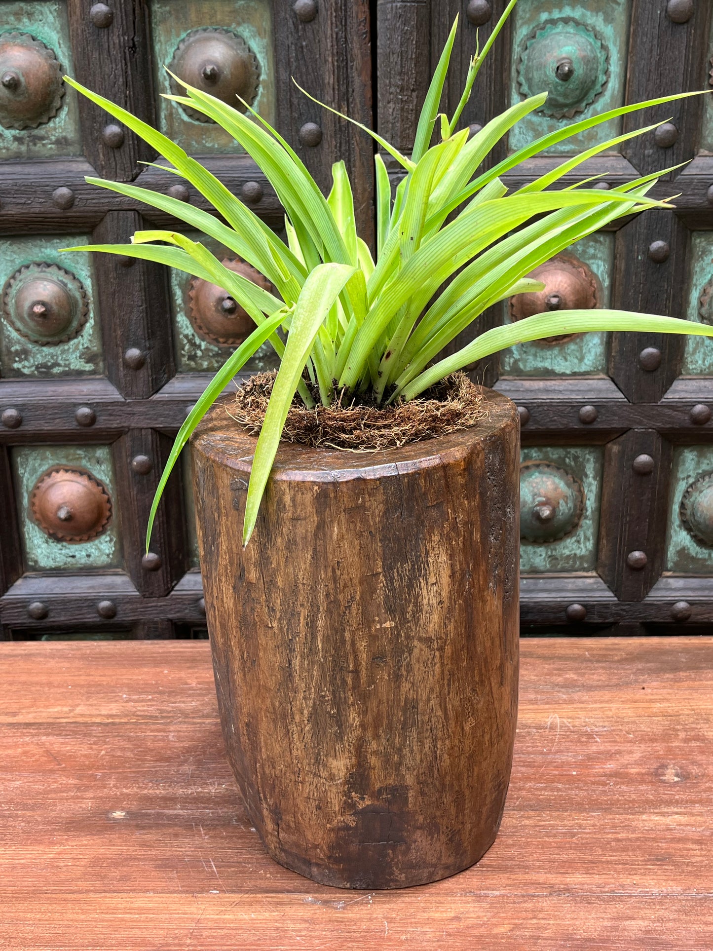 Wooden Vintage Okhali pot