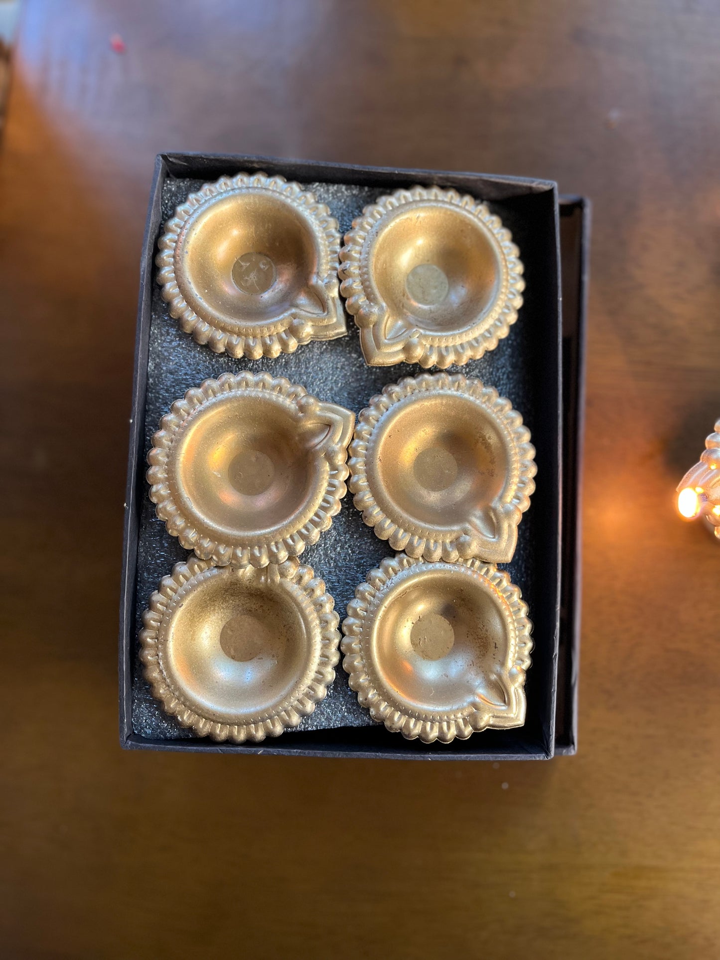 Gold Set of 6 Deep Diyas