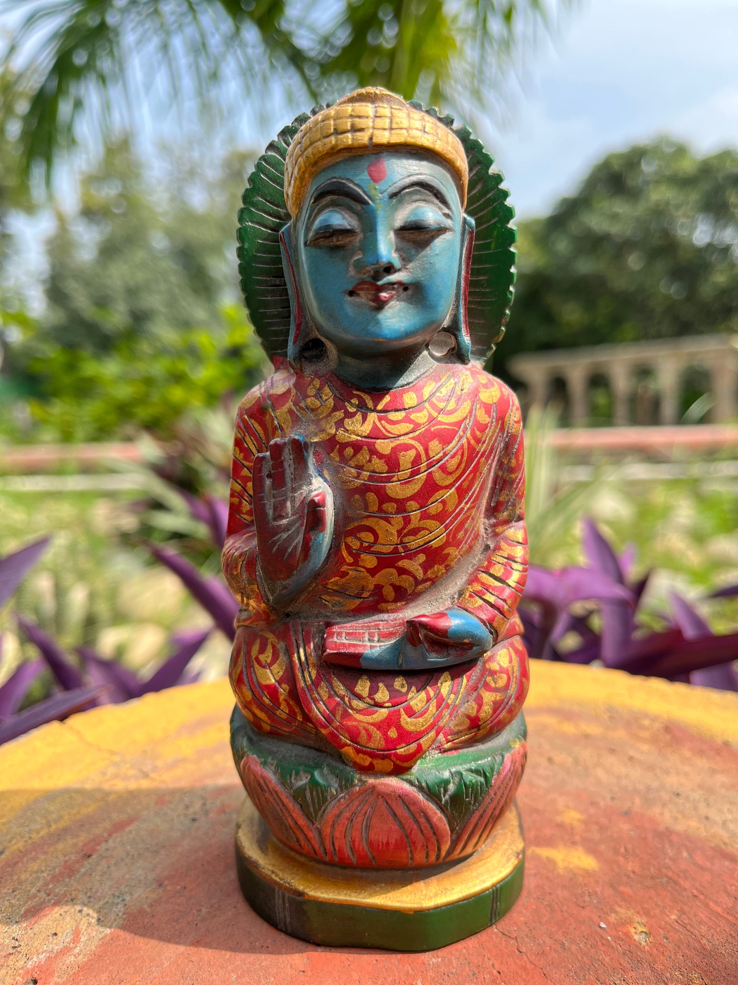 Wooden Handpainted Buddha