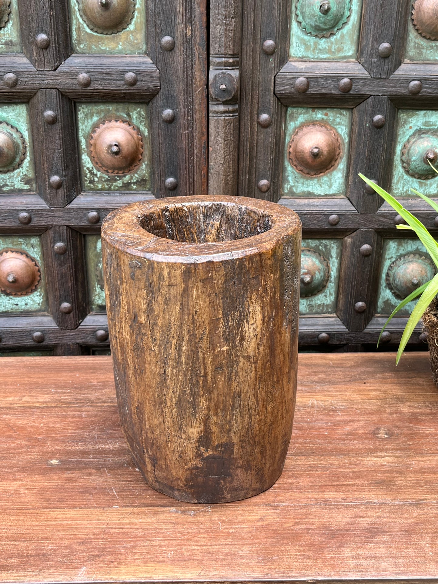 Wooden Vintage Okhali pot