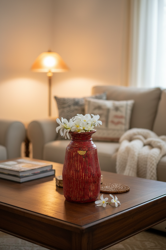 Red Wooden Pot