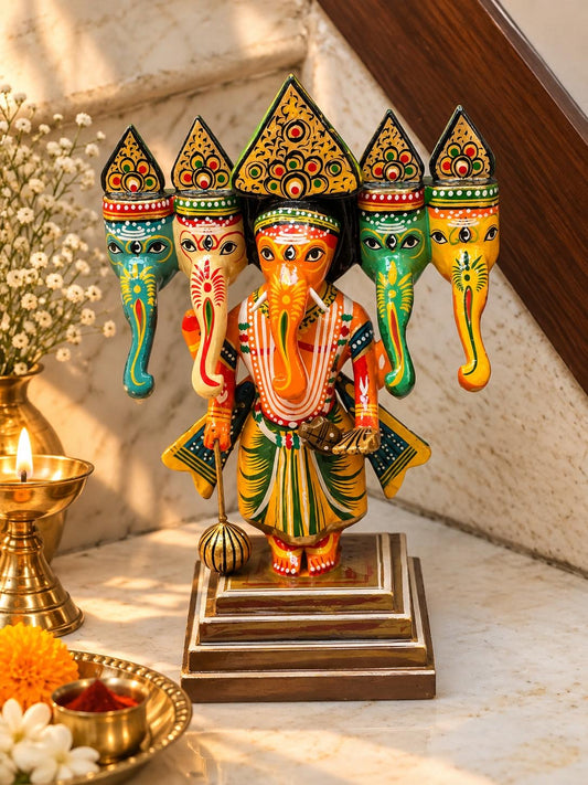 Painted Panchamukhi Ganesha