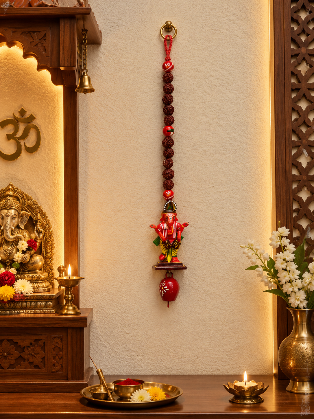 Printed Ganesha Rudraksh Hanging ￼￼