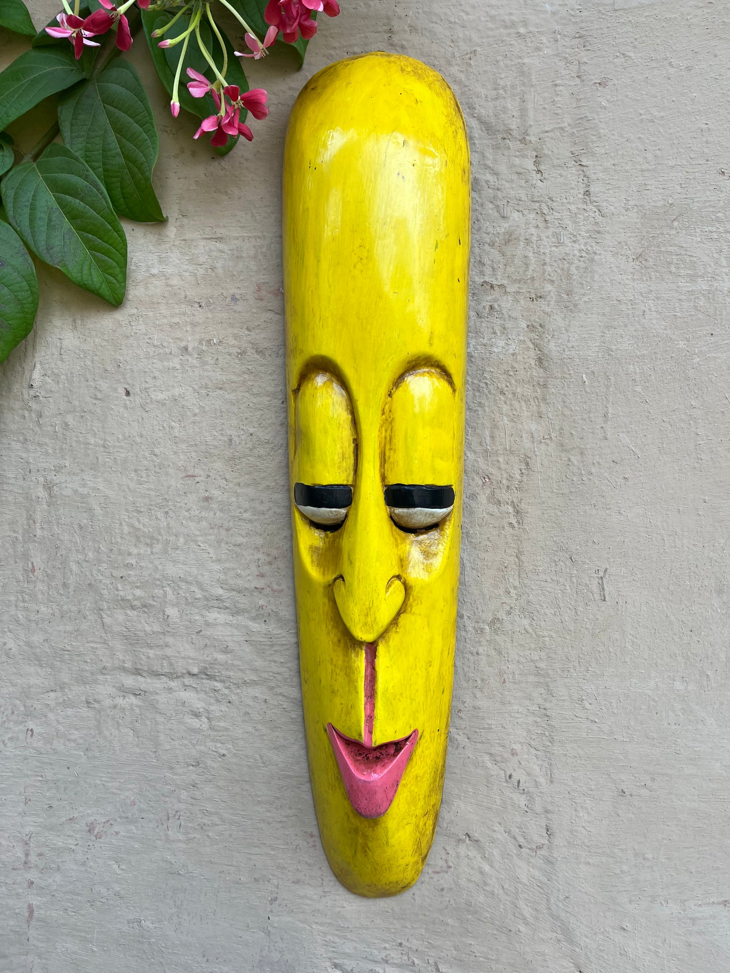 Hand Painted Yellow Long Mask