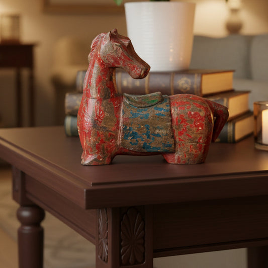 Hand Painted Sitting Horse