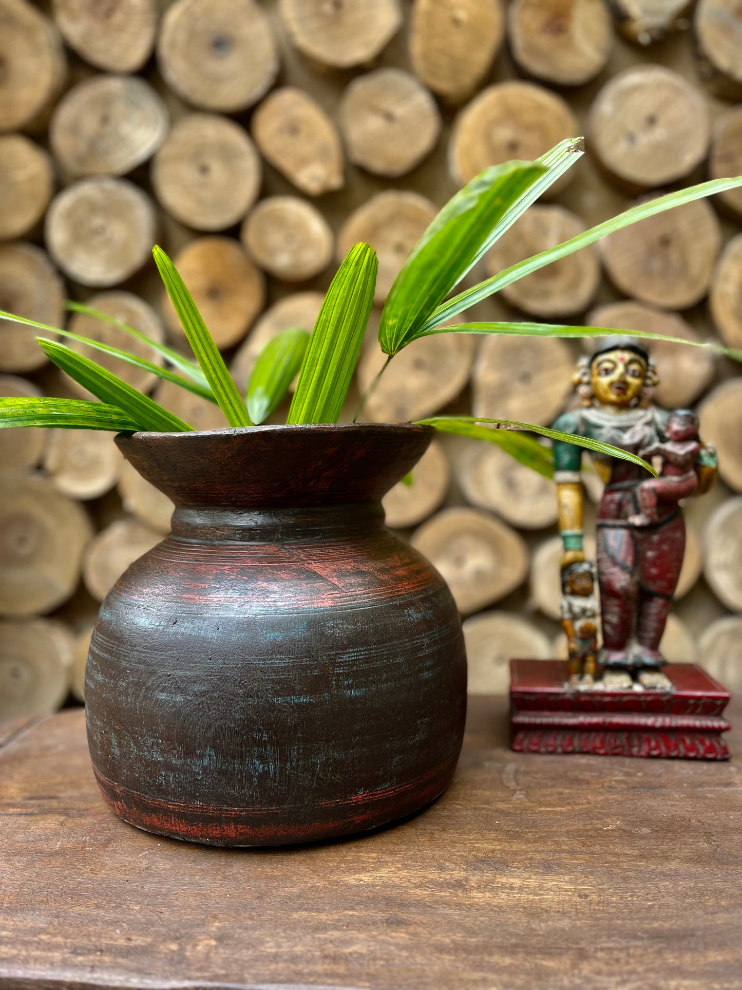wooden pot