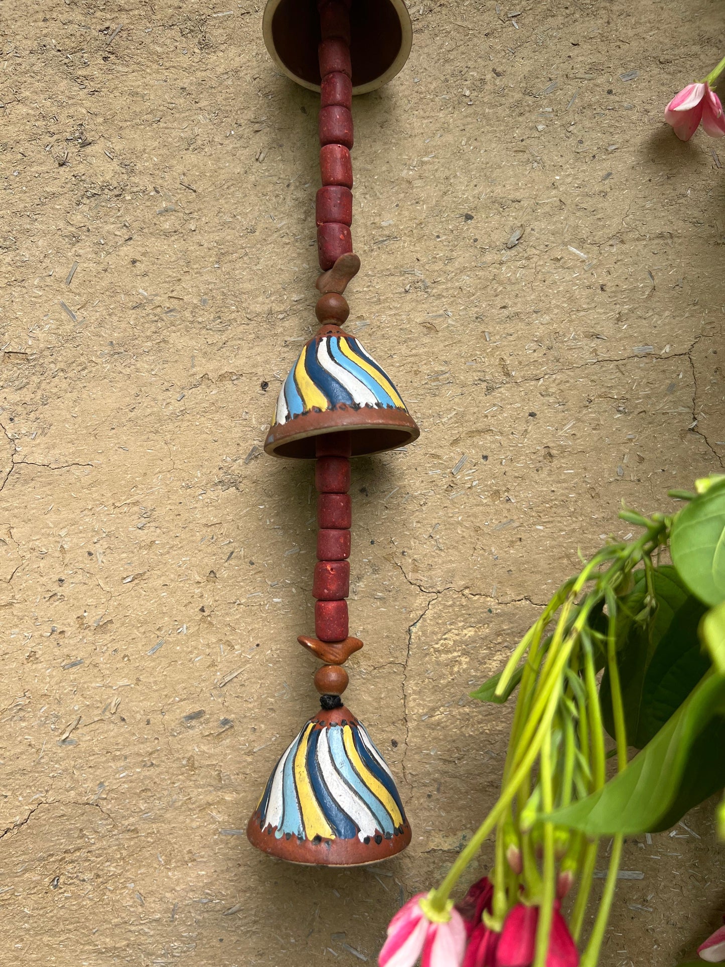Clay Hand Painted Bell Hanging