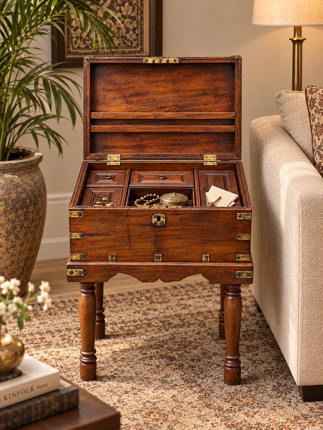 Vintage Cash Box with Stand