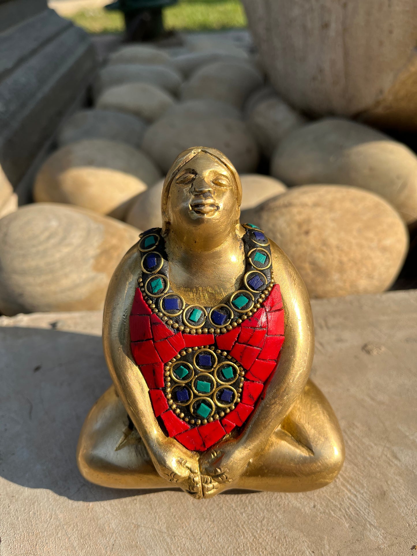Baddha Konasana Brass Yogasana Sitting Lady