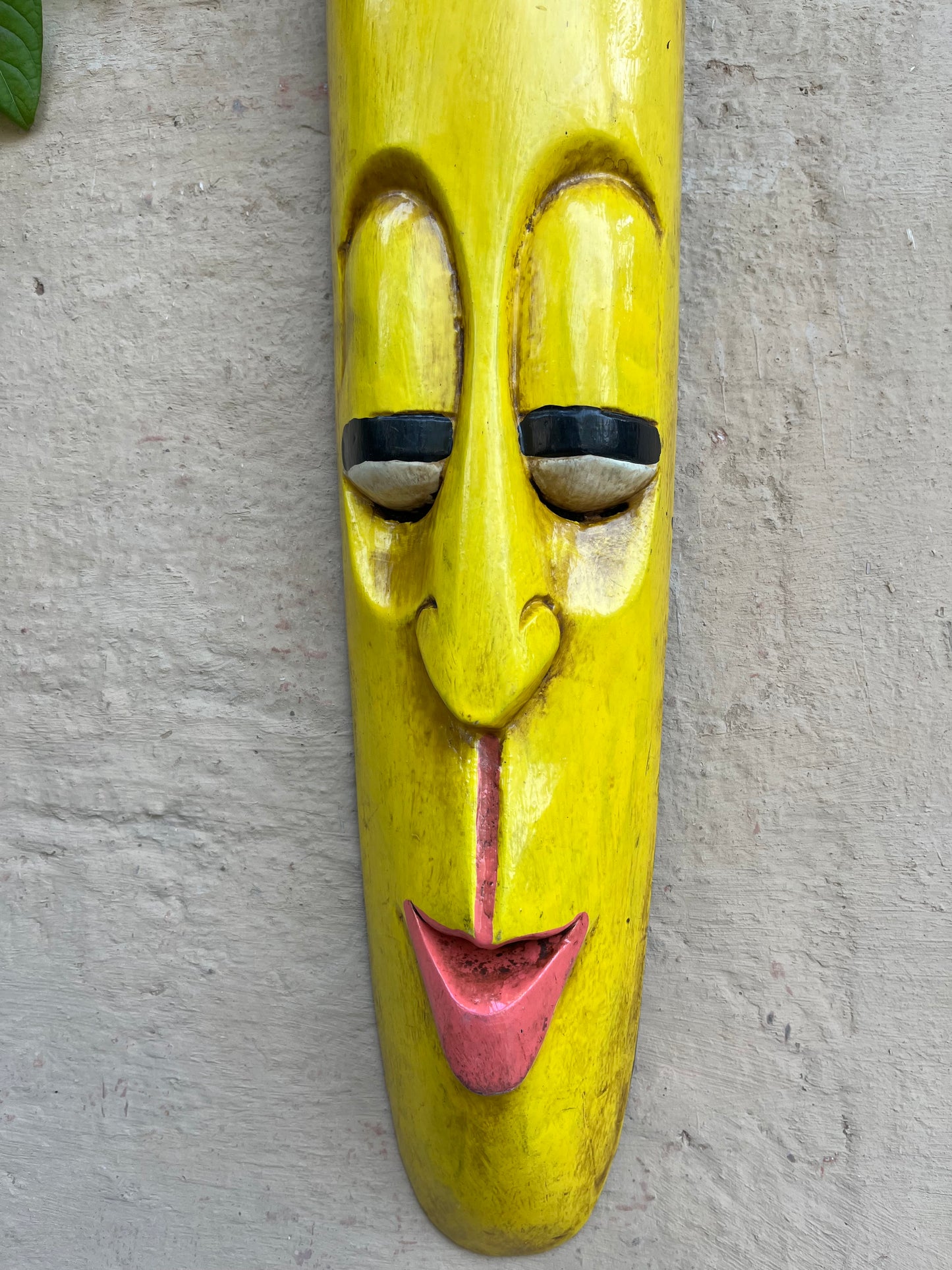Hand Painted Yellow Long Mask