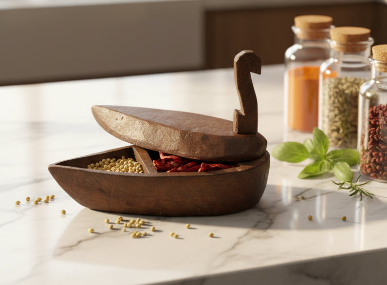 Wood Handle Spice Box