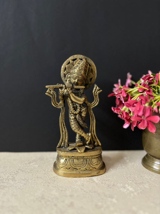 Brass  Lord Divine Standing Krishna