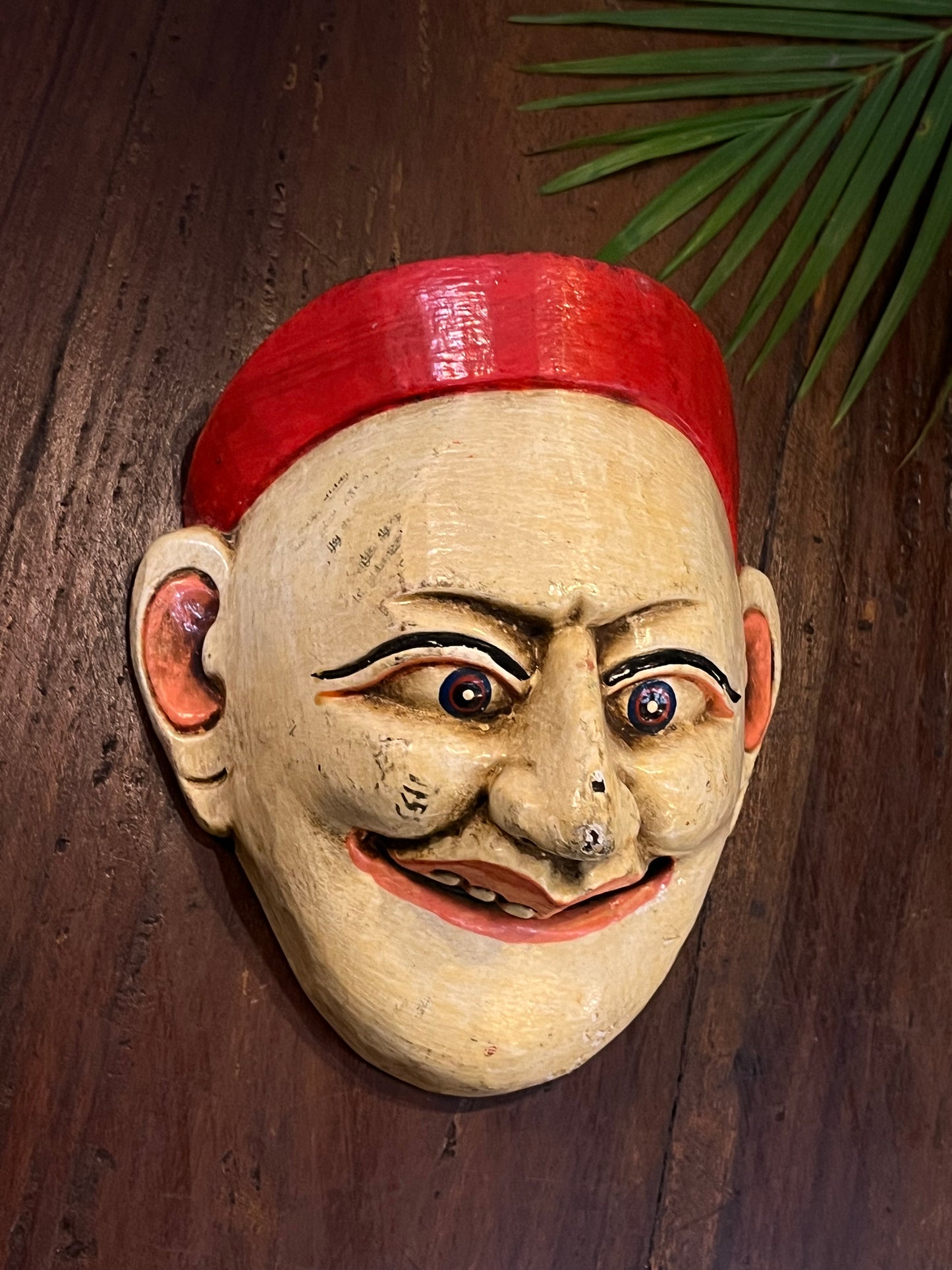 Wood Hand Painted Munim Mask
