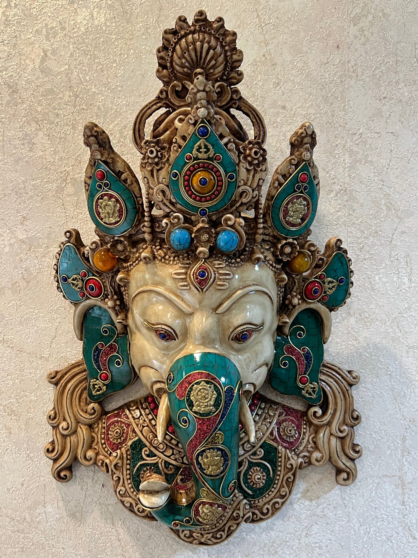 Divine Ganesha Gem Stone Mask