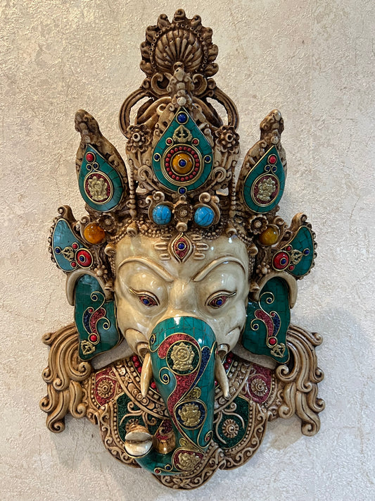 Divine Ganesha Gem Stone Mask