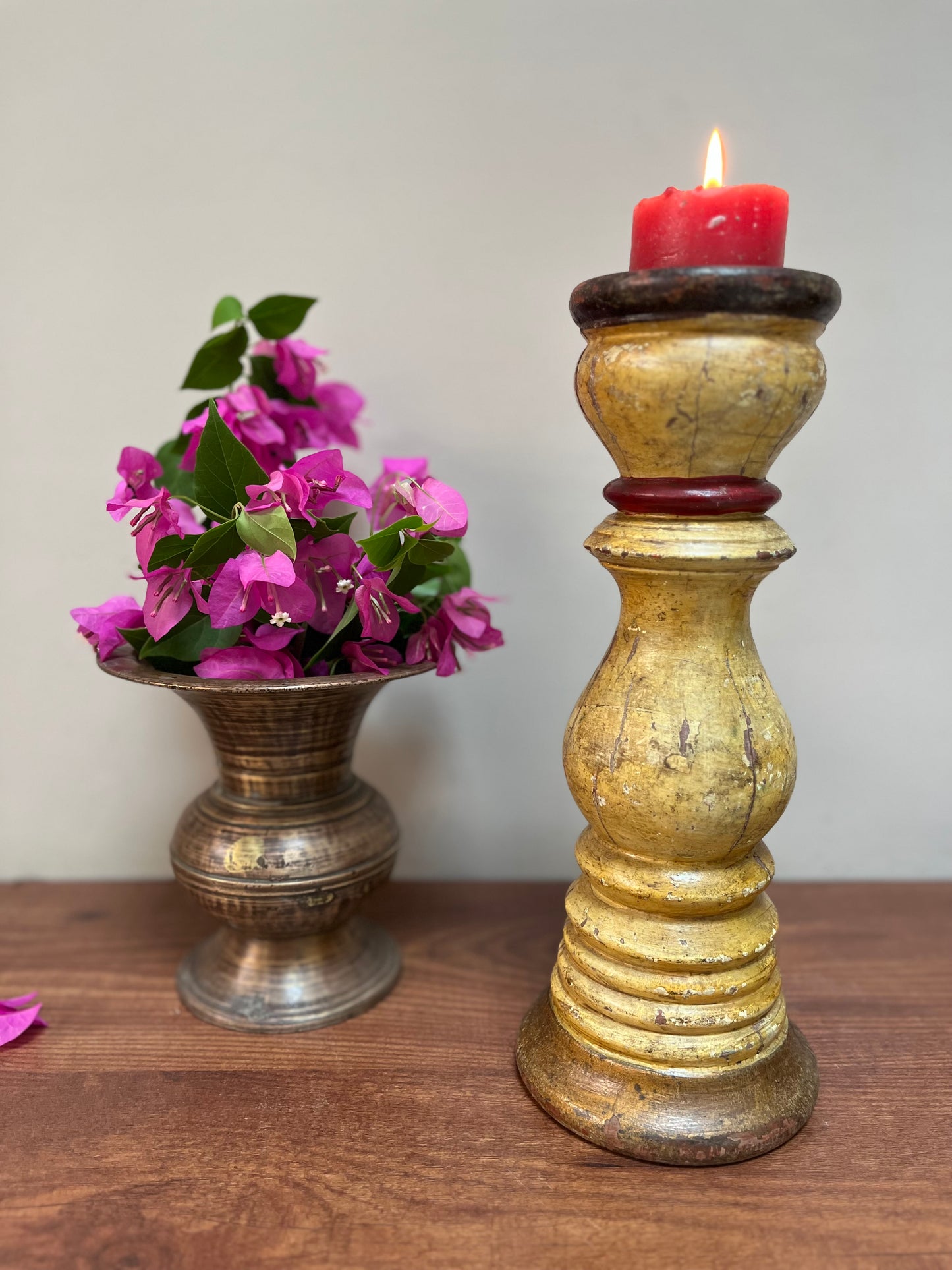 Wooden Old Candle holder