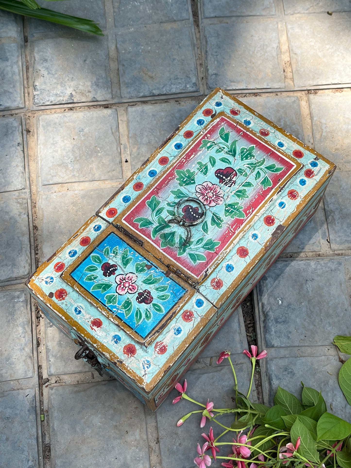 Wood Hand Painted Barber Box