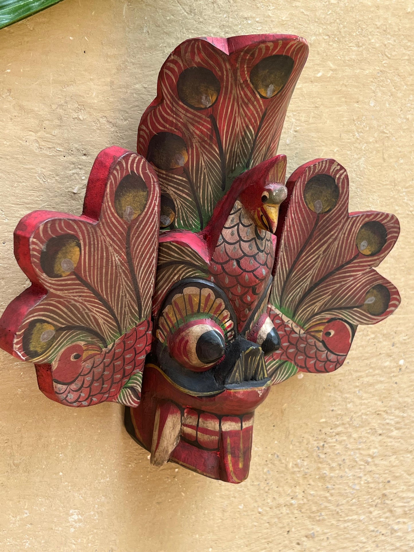 Wood Peacock Mask ￼