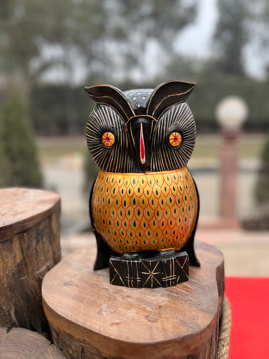 Wood  Handmade Owl For Good Luck