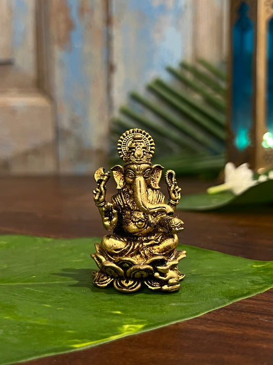 Brass Divine Sitting Ganesha