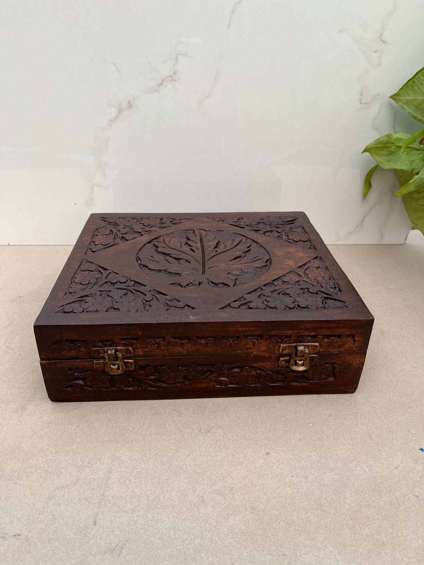 Wooden Carving Square Box
