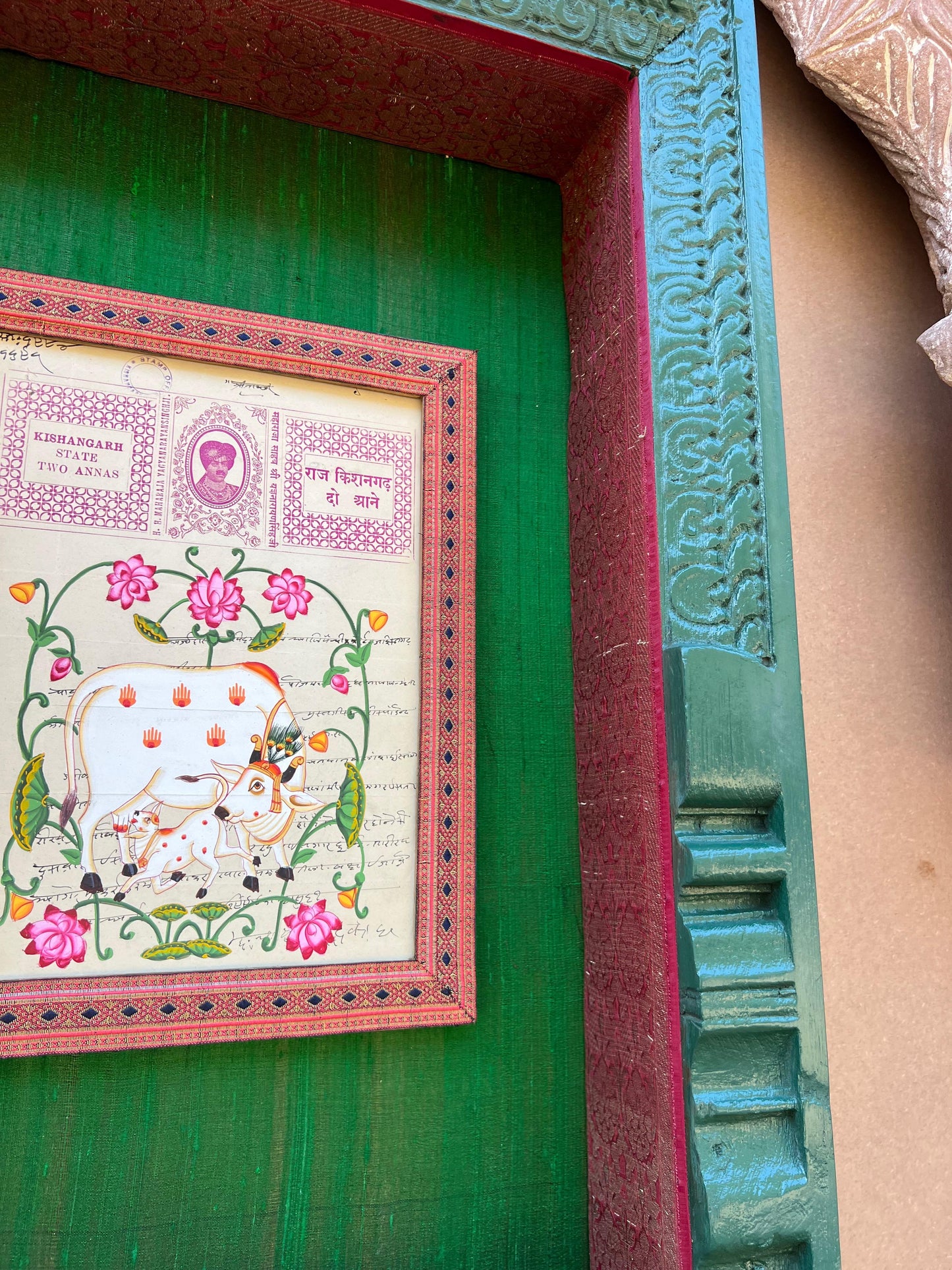Carved Frame in Pichwai Painting