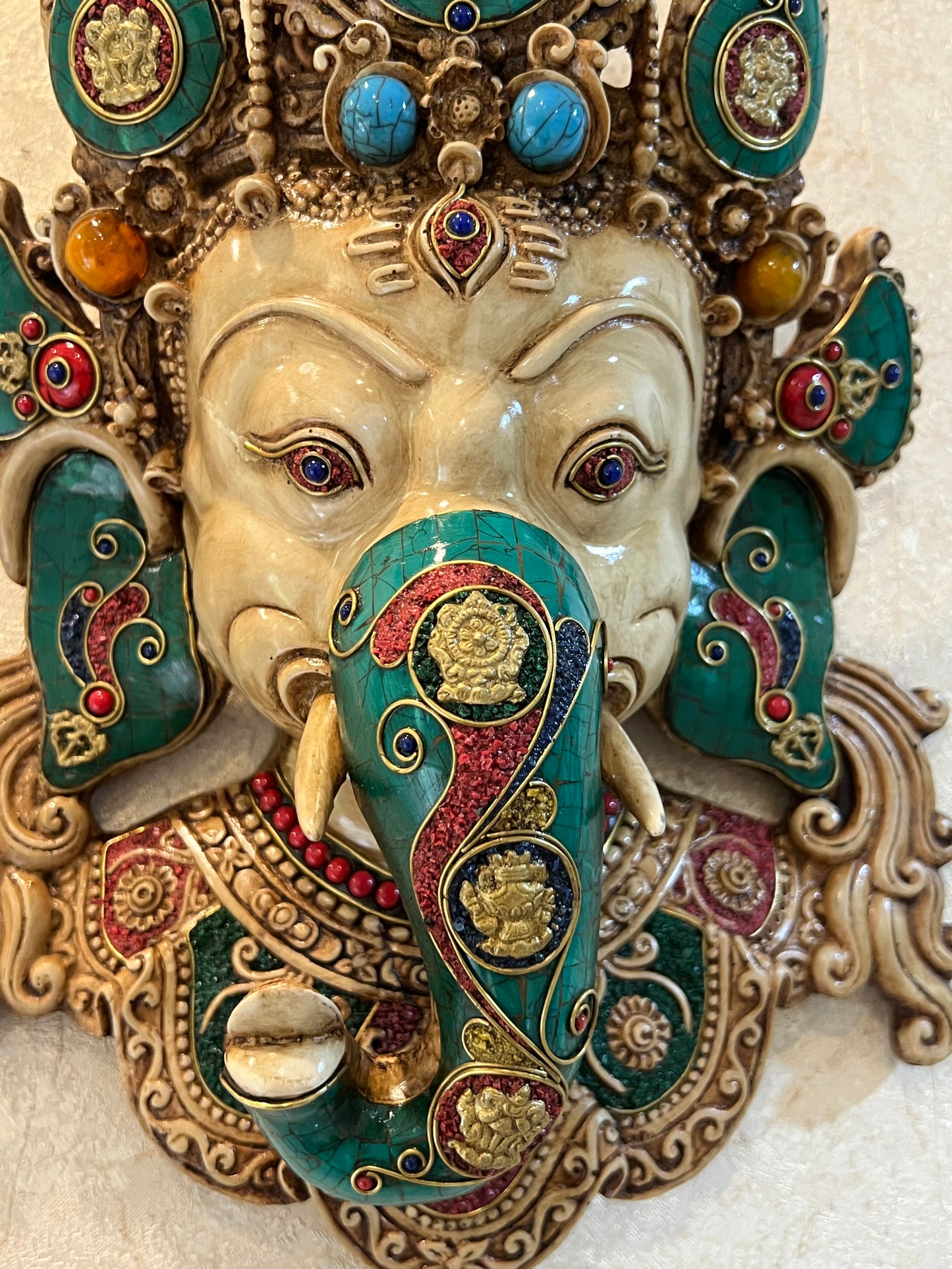 Divine Ganesha Gem Stone Mask