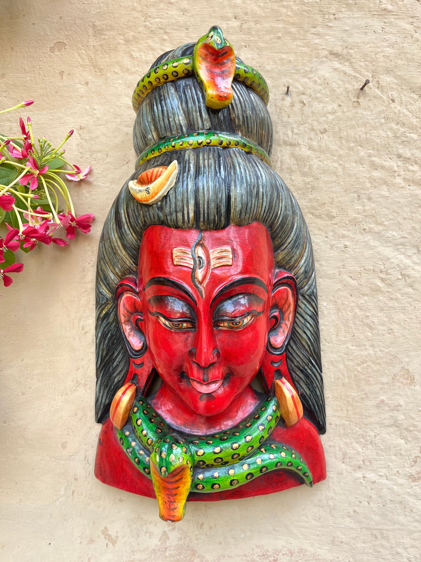 Wood Divine Shiva Mask