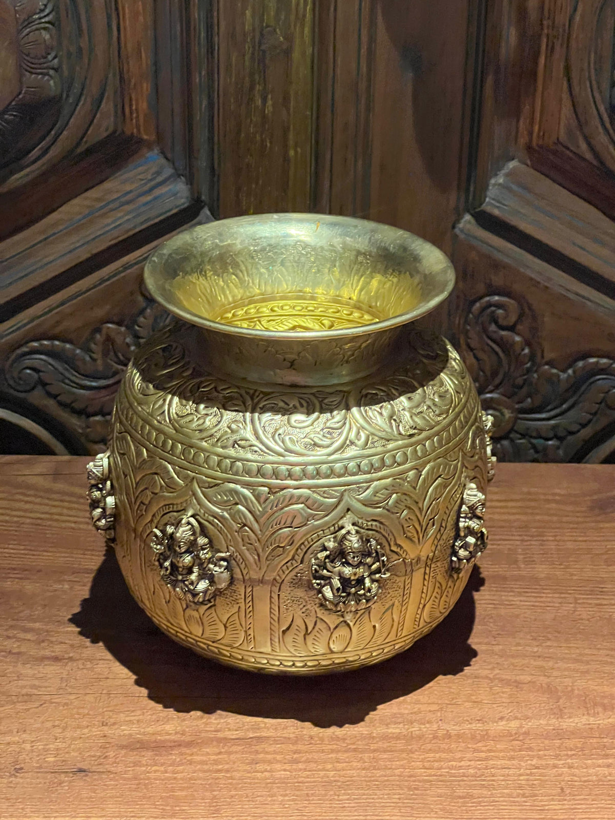 Brass Round Asth Laxmi Pot