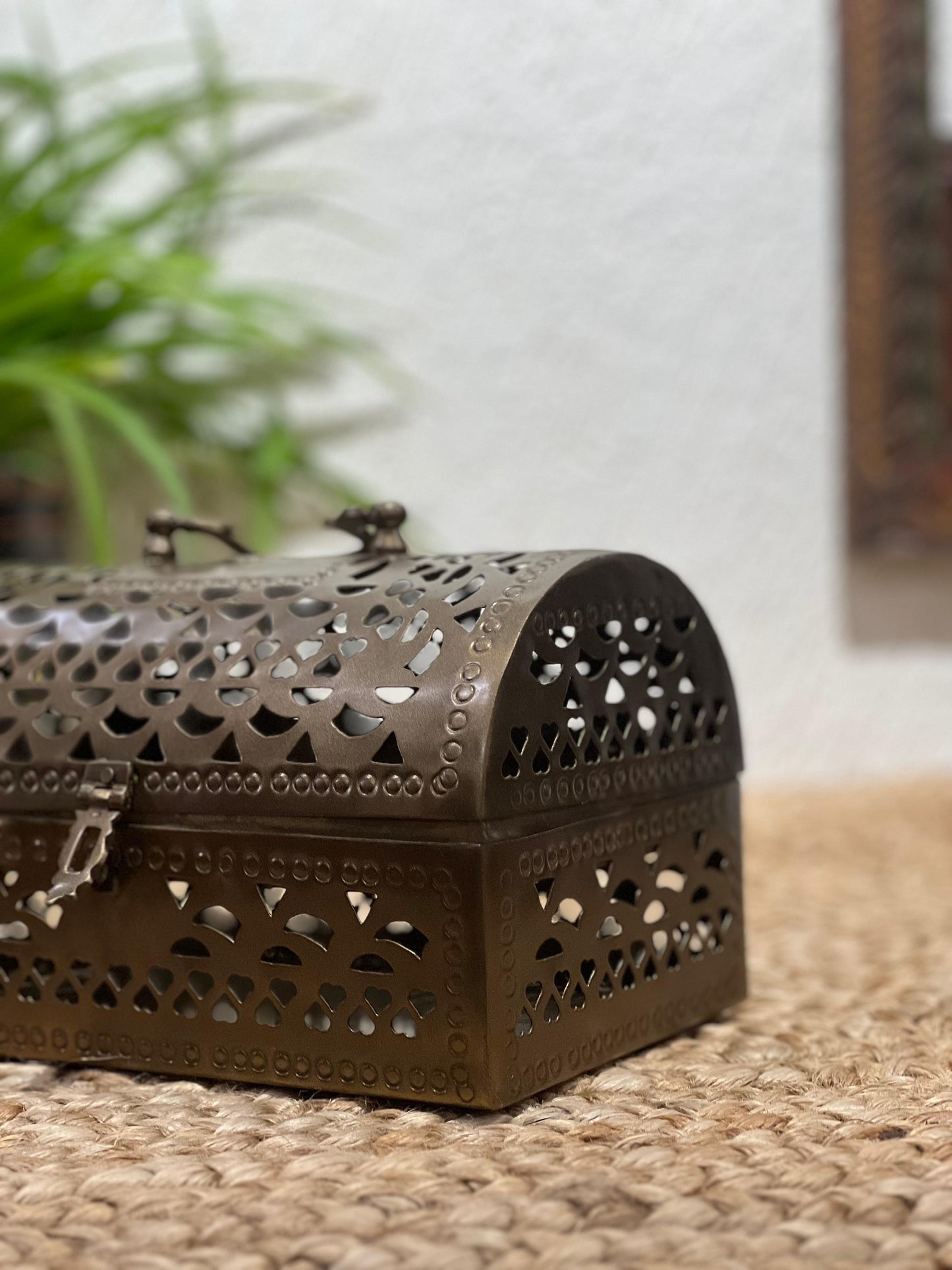 Vintage Brass Jali Box