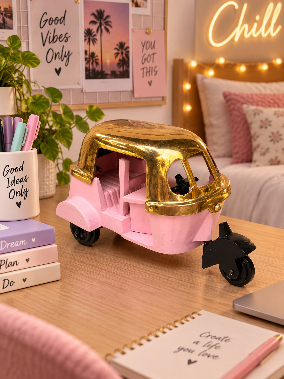 Pink Brass Decorative Auto