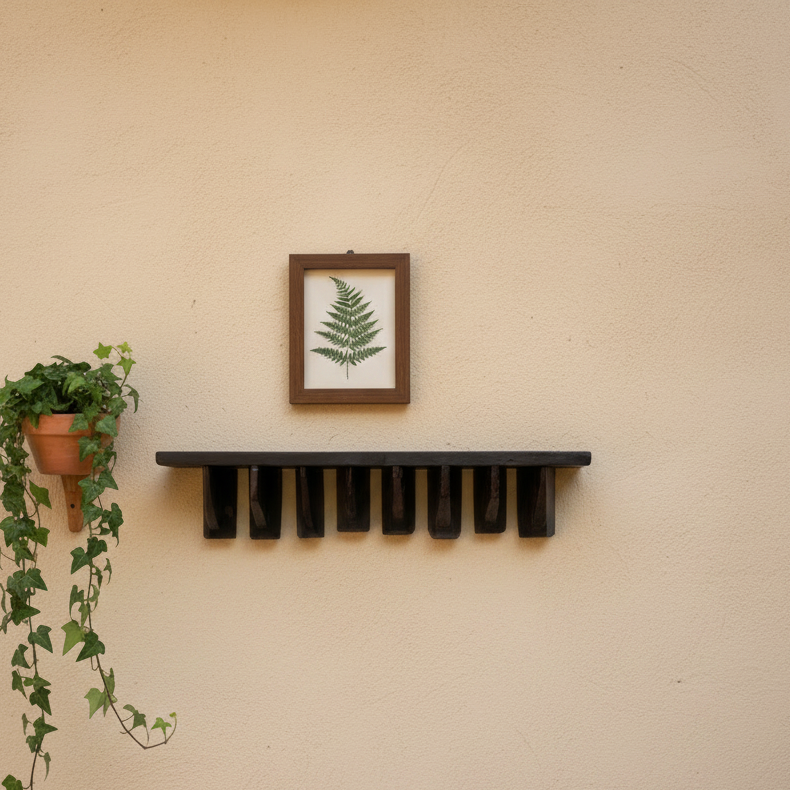 Wooden Shoe Wall Shelf ￼