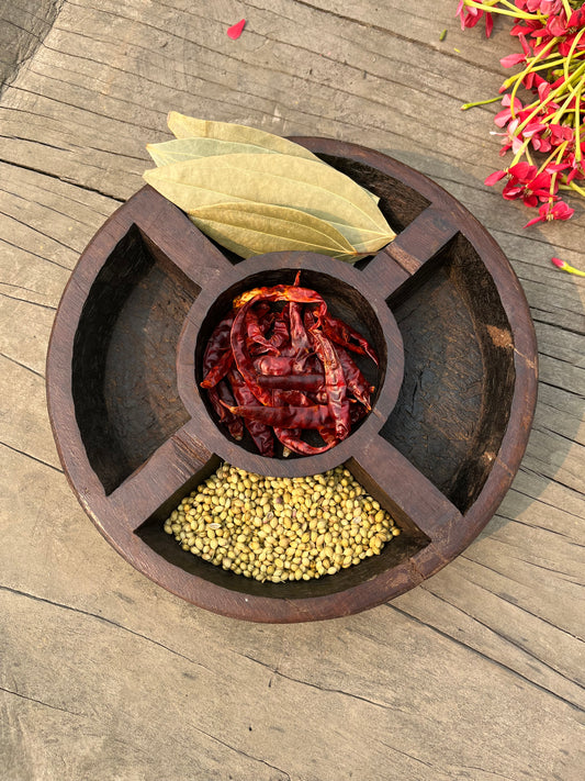 Vintage wooden Spice platter