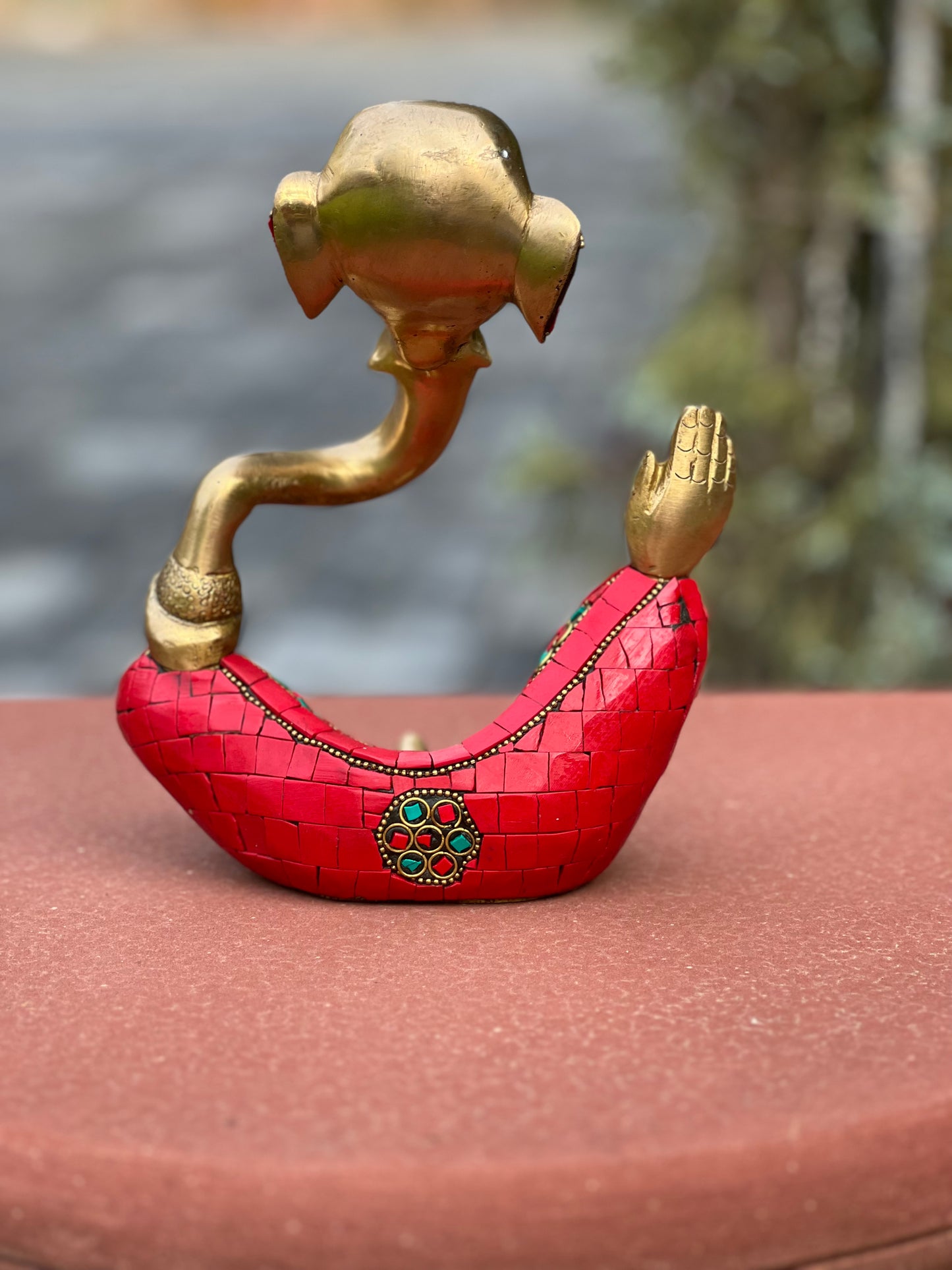 Brass Modern Ganesha with Stone Work