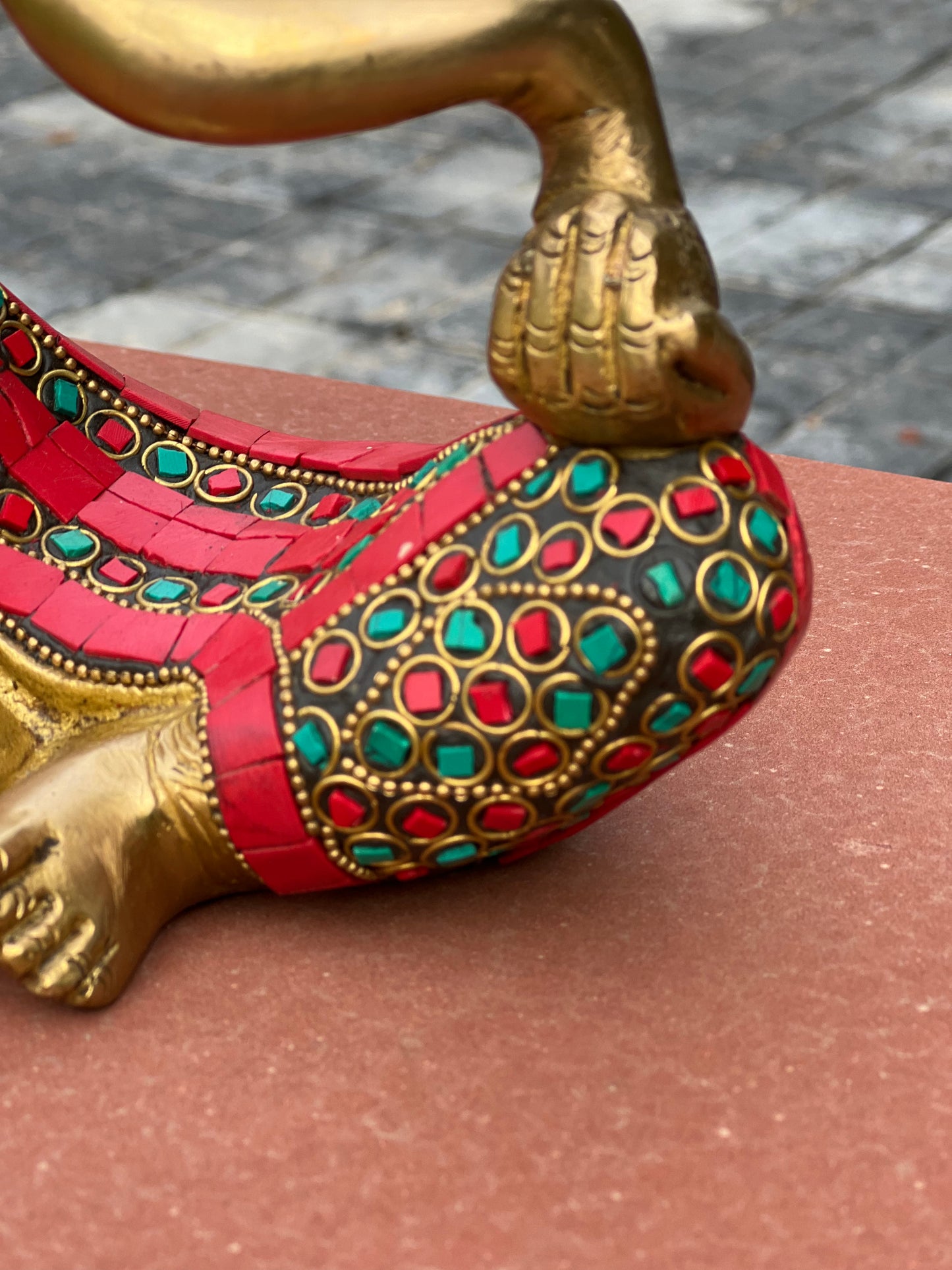 Brass Modern Ganesha with Stone