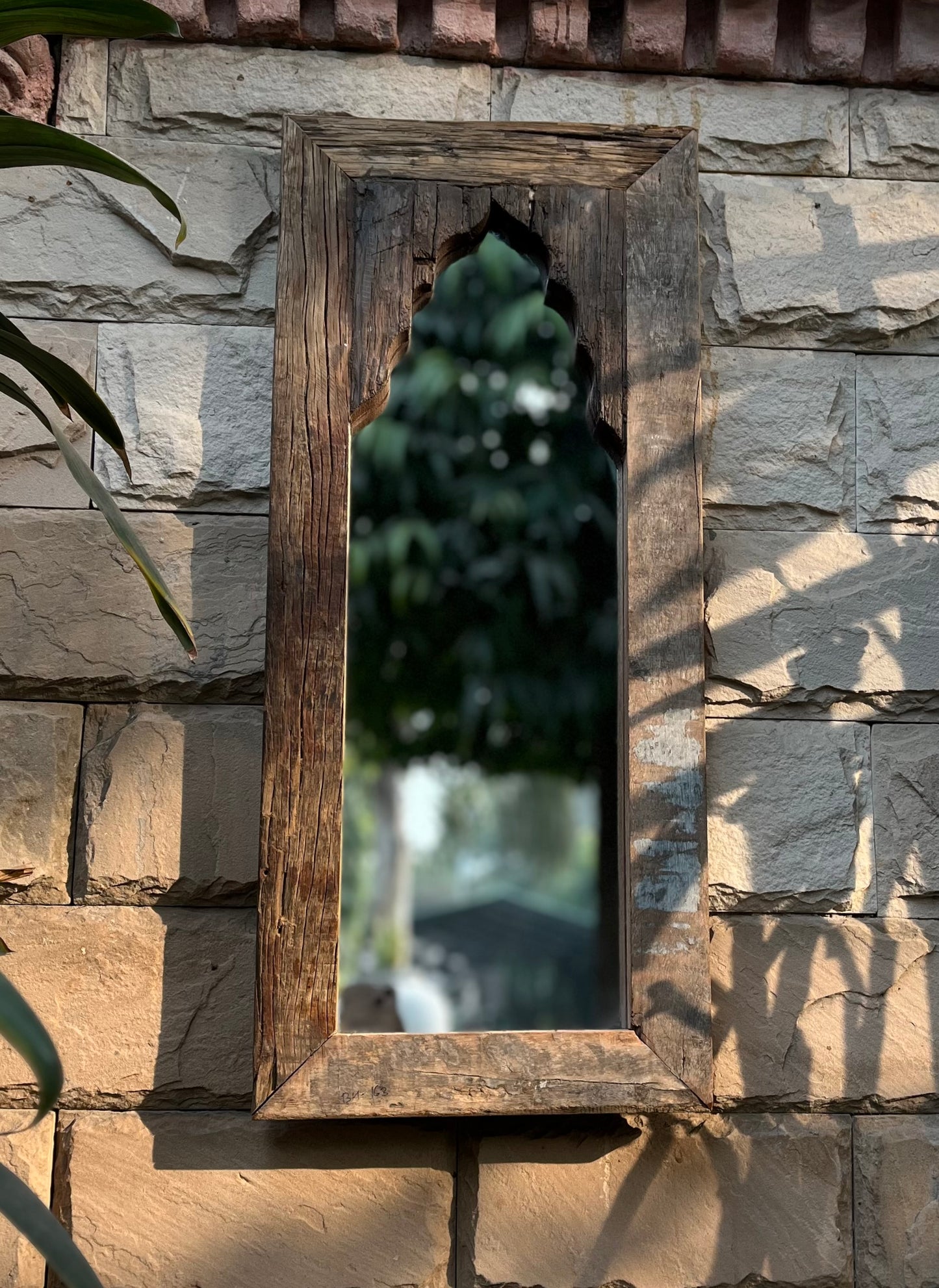 Old  Distressed Arch Deco Mirror